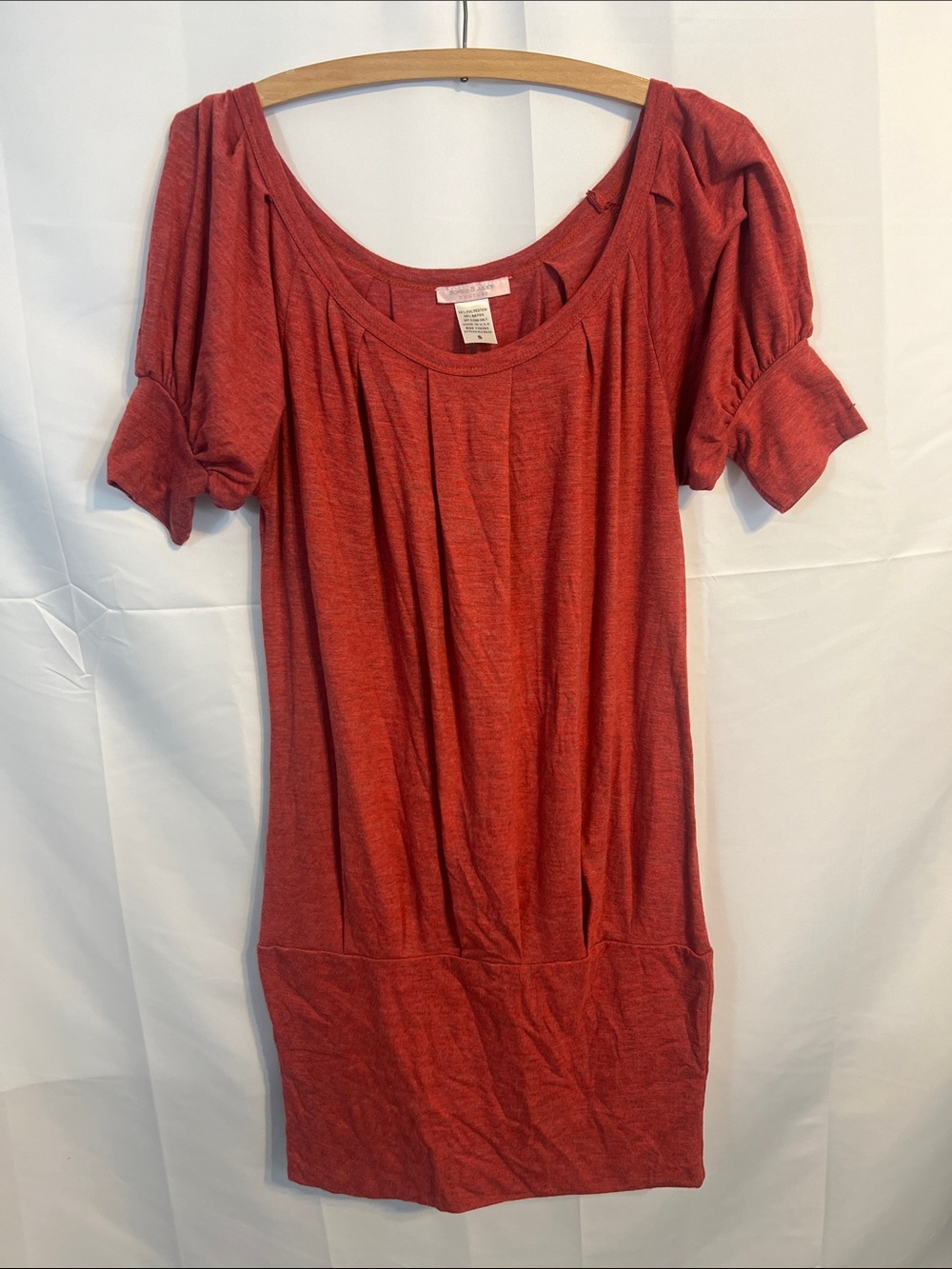 Vintage y2k Red Short Sleeve Scoop Neck bubble Top